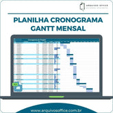 Planilha Cronograma Gantt Mensal em Excel Loja das Planilhas